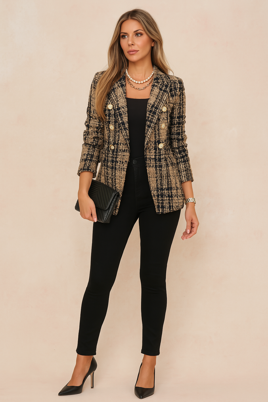 Abbey | Elegant Women's Checked Jacket 3