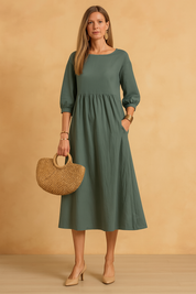Women's Elegant Summer Maxi Dress Comfortable Linen 0