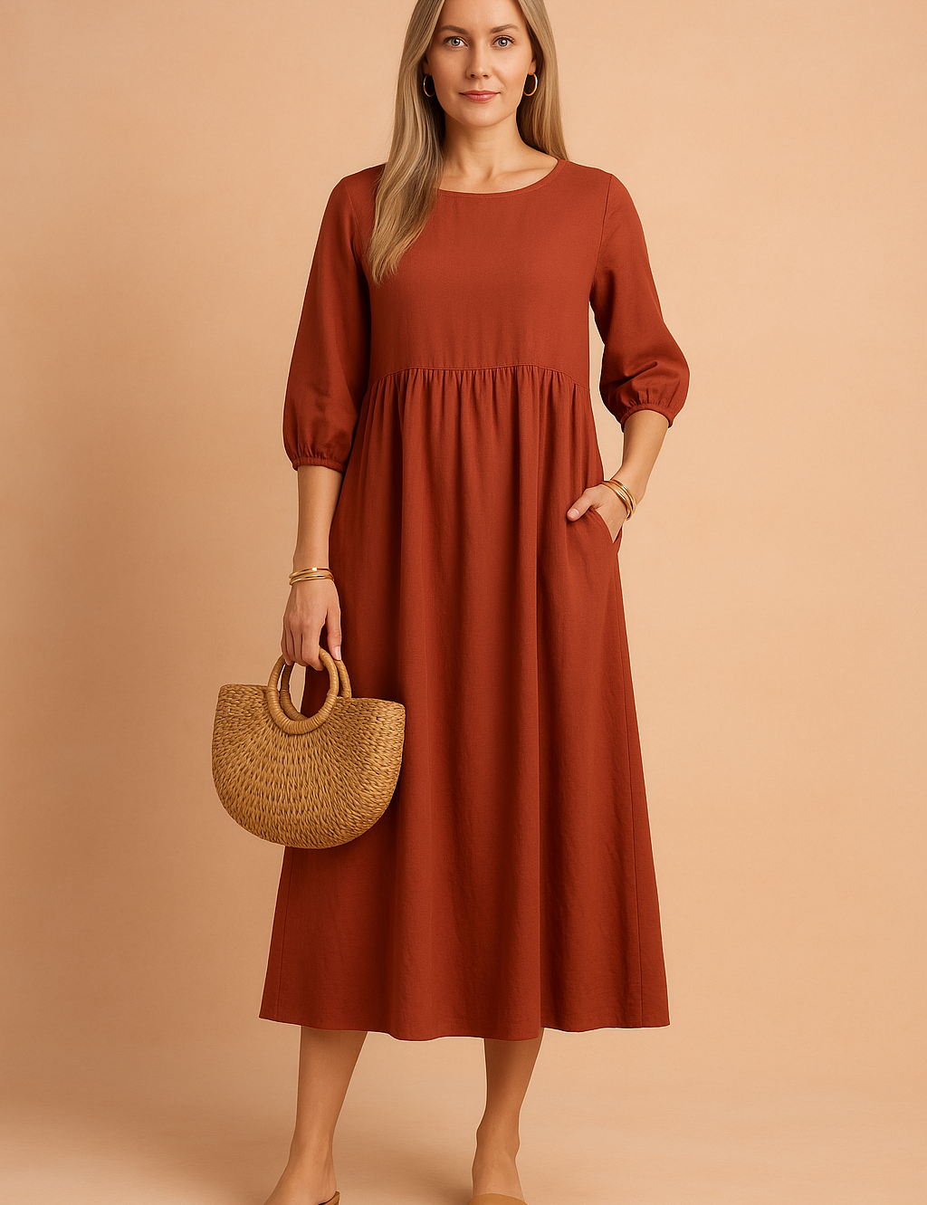 Women's Elegant Summer Maxi Dress Comfortable Linen 1