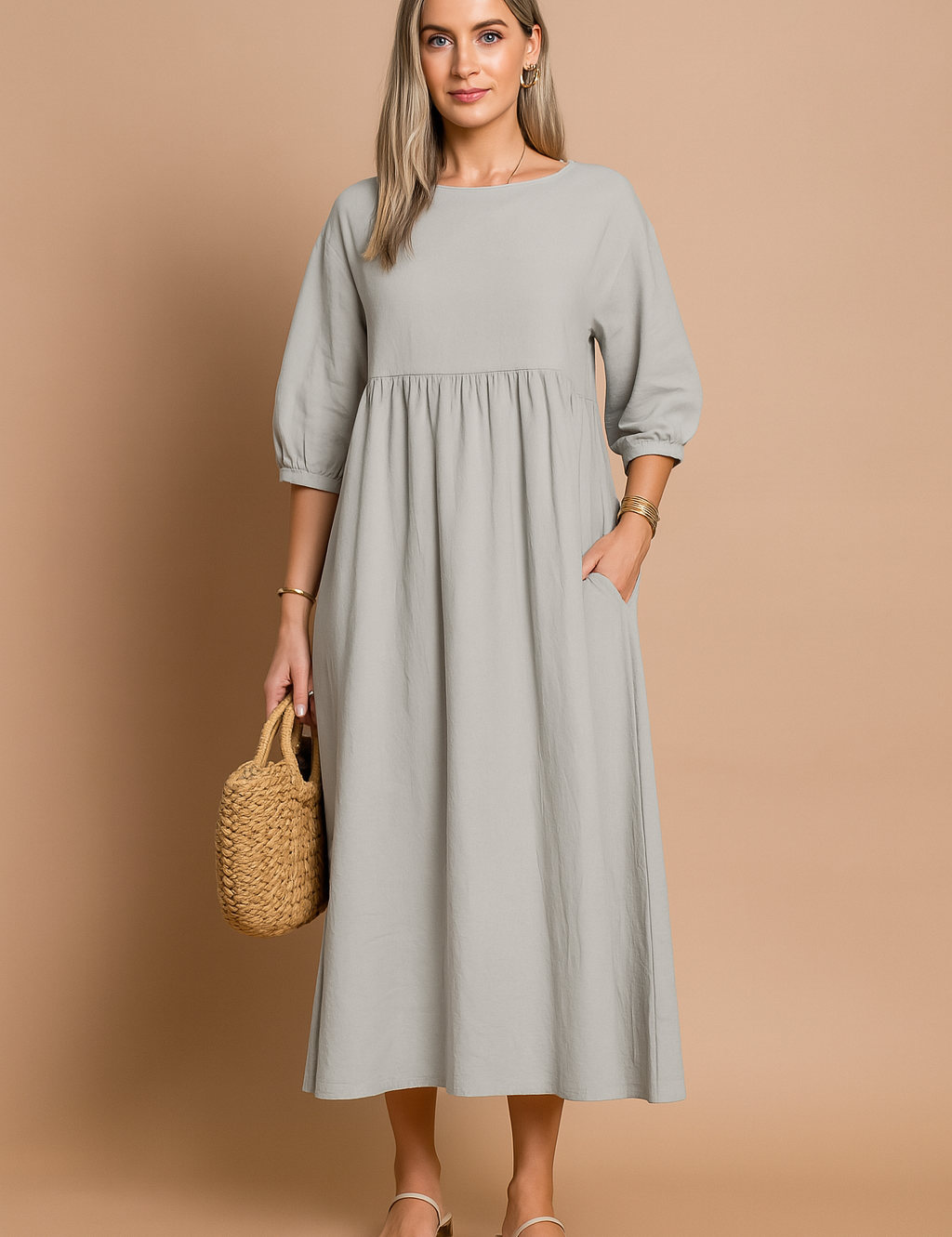 Women's Elegant Summer Maxi Dress Comfortable Linen 3